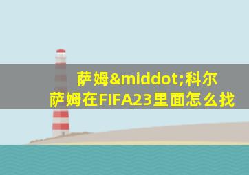 萨姆·科尔 萨姆在FIFA23里面怎么找